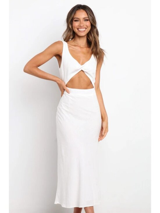 Petal + Pup Dresses & Skirts - Petal + Pup Apollo Midi Dress Size 10 Cutout Sleeveless White Elegant Party NEW